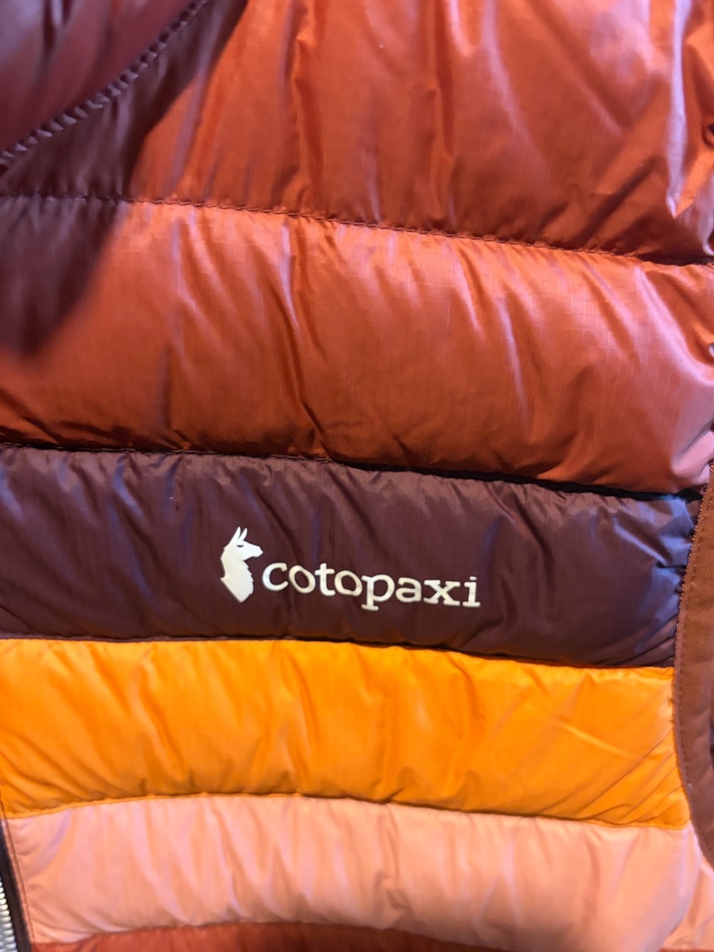 Cotopaxi Fuego Down Packable Women's Vest Size Large with Color-Block Stripes - Picture 6 of 9
